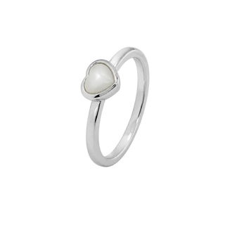 Christina Heart mother of pearl Ring - Blankpoleret Sterling Sølv m. 1 Perlemor 1.3.A
