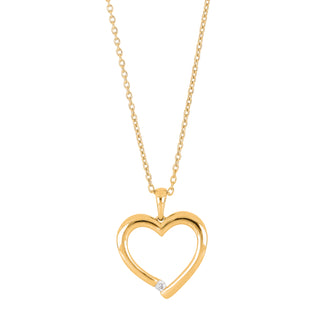 14kt. guldhjerte m/dia. 0.03ct W/SI inkl. forg. K