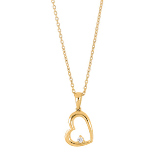 14kt. guldhjerte m/dia. 0.03ct W/SI inkl. forg. K