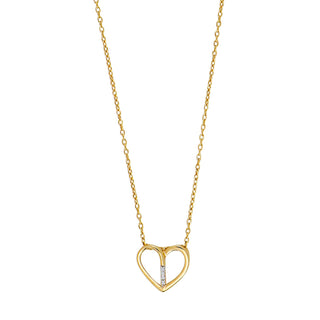14kt. guldhjerte m/dia. 0.010ct W/SI inkl. forg.