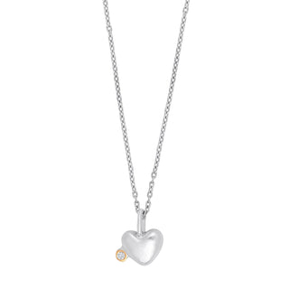 Sølv rhod. vedh. hjerte 14kt+0.025ct W/SI