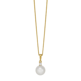 14 kt. guldvedhæng med fvkp og 0,035 ct TW/SI, sølv