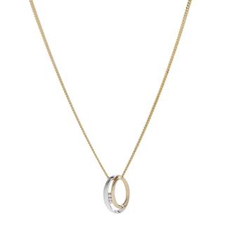 14kt. guldvedhæng bicolor m/dia. 0.030ct. W/SI ink