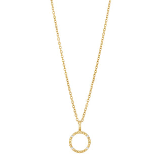 14kt. guldvedhæng m/dia. 0.02ct W/PI og forg. kæde