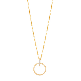 14kt. guldvedhæng m/dia. 0.02ct W/SI og forg. kæde