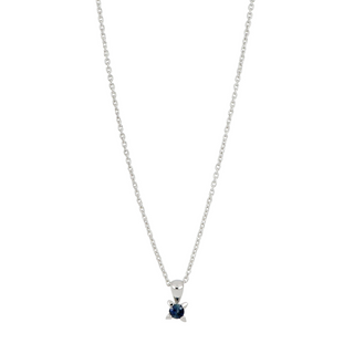 14kt. hvidguldsvedhæng m/safir 3,5mm inkl. rhod. S