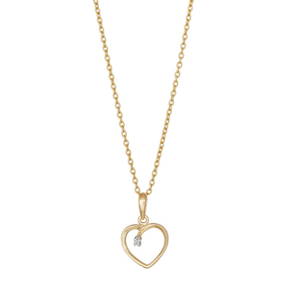 Siersbøl 14kt. Guld hjerte m. diamant 255 204BR5