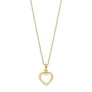 14kt. guldhjerte m/dia. 0.022ct W/SI inkl. forg.