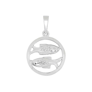 Rhod. sølvvedhæng FISKEN 15mm