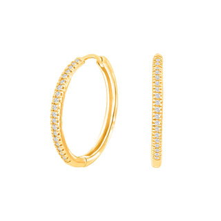 14 kt. guldcreoler m/dia. 0,11 ct W/SI 18 mm