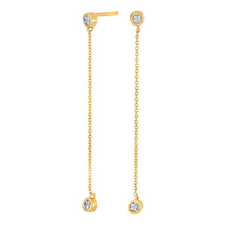 14kt. guldørehænger m/dia. 0.02ct W/SI