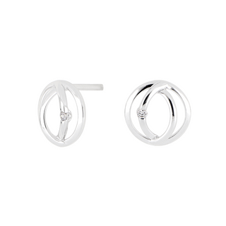 14kt. hvidguldsørestikker m/dia 0.02ct W/PI