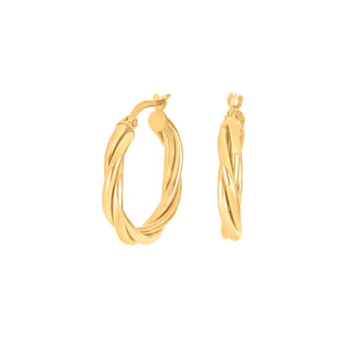 8 kt. guldcreoler snoet 20 mm