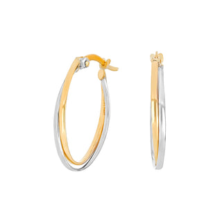 8 karat guldbicolor kreoler ovale