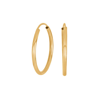 8 kt. guldcreoler, ovale, 25x2 mm