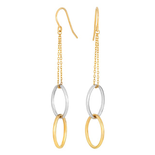 8kt. guldøreringe bicolor åbne led