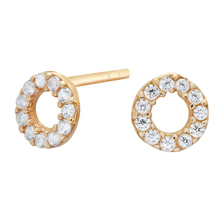 8kt. guldørestikker cirkel m/cz