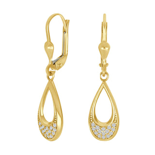 8kt. ørehænger åben dråbe m. cz