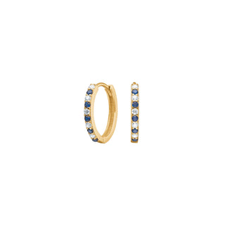 8kt. guldcreoler m/synt. safir og cz