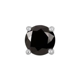 SON stål ørestik 7mm sort cz 1 stk.