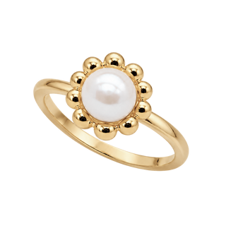 Christina Flower Pearl ring forgyldt sølv 800-4.16.B
