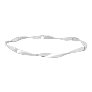 Sølv rhod. armring  snoet 62mm