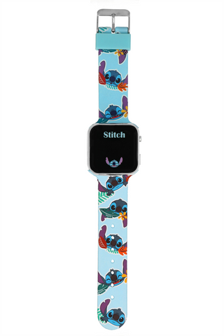 Disney Lillo & Stitch lyse blå LED ur