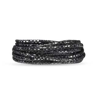 Christina Classic 3-String Læderarmbånd - Silver Black - 70 cm 601-3-70silverblack