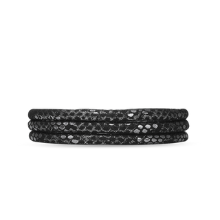 Christina Slim Læderarmbånd - Silver Black - 70 cm 601-4-70silverblack