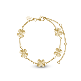 Christina Four Leaf Clover Armbånd - Light brush Forgyldt Sterling Sølv 601-G55