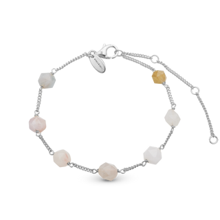 Christina Morganite Armbånd - Blankpoleret Sterling Sølv m. 7 Multi color Morganite 601-S37