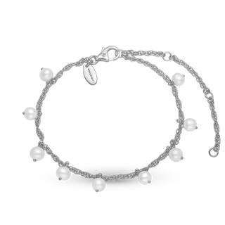 Christina Dangling Pearls Armbånd - Sterling Sølv m. 9 Hvide Ferskvandsperler 601-S47