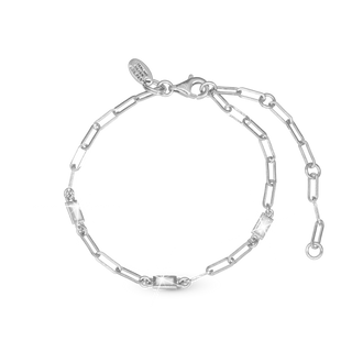 Christina Shiny Links Armbånd - Blankpoleret Sterling Sølv m. 3 Hvide 601-S52