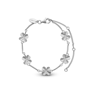 Christina Four Leaf Clover Armbånd - Light brush Sterling Sølv 601-S55