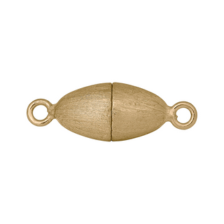 Forg. Sølv magnet perlelås oval 8mm mat