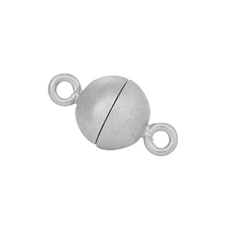 Rhod. Sølv magnet perlelås 10mm mat