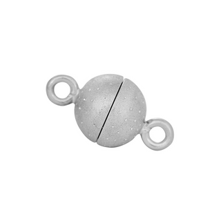 Rhod. Sølv magnet perlelås 10mm m. dia.cut