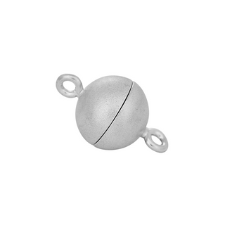 Rhod. Sølv magnet perlelås 12mm mat