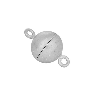 Rhod. Sølv magnet perlelås 12mm m. dia. cut