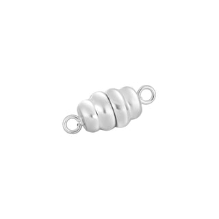 Rhod. Sølv magnet perlelås spiral 6mm