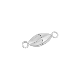 Rhod. Sølv magnet perlelås oval 6mm