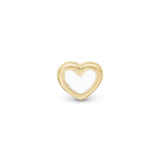 Christina White Enamel Heart Element Til Ur - Blankpoleret Forgyldt Sterling Sølv 603-G3