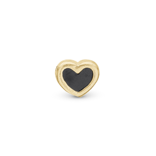 Christina Black Enamel Heart Element Til Ur - Blankpoleret Forgyldt Sterling Sølv 603-G4