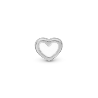 Christina White Enamel Heart Element Til Ur - Blankpoleret Sterling Sølv 603-S3