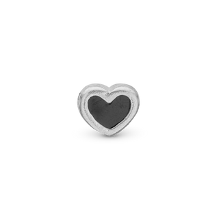 Christina Black Enamel Heart Element Til Ur - Blankpoleret Sterling Sølv 603-S4