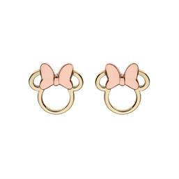 Disney - Minnie Mouse ørestikker med sløjfe i 9 kt. guld