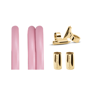 Christina Classic Lædersæt Til Ur - Pink m. 16 mm Forgyldt T-Bars 604-16Gpink