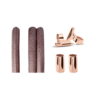 Christina Classic Lædersæt Til Ur - Brun m. 16 mm Stål T-Bars 604-16Rbrown