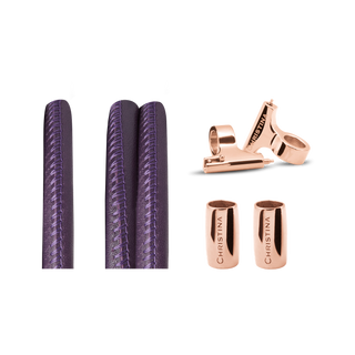 Christina Classic Lædersæt Til Ur - Lilla m. 16 mm Stål T-Bars 604-16Rpurple