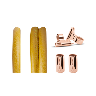 Christina Classic Lædersæt Til Ur - Gul m. 16 mm Stål T-Bars 604-16Ryellow